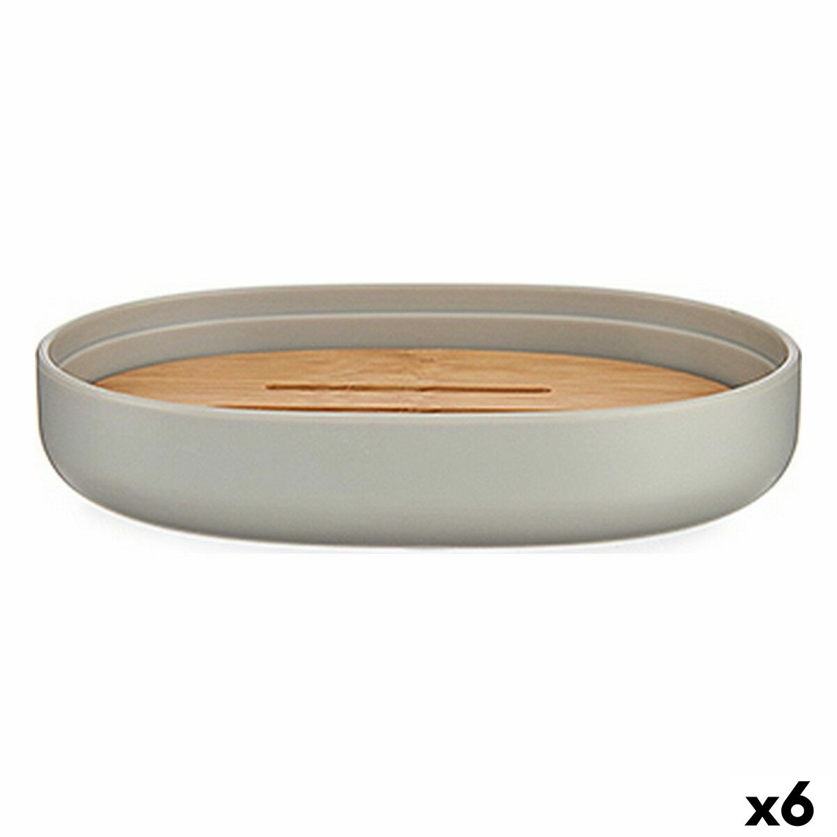 Soap dish Berilo BP16-104G Brown Grey Bamboo polypropylene 9,5 x 2,5 x 13 cm (6 Units) Soap dish Berilo BP16-104G Brown Grey Bamboo polypropylene 9,5 x 2,5 x 13 cm (6 Units)
