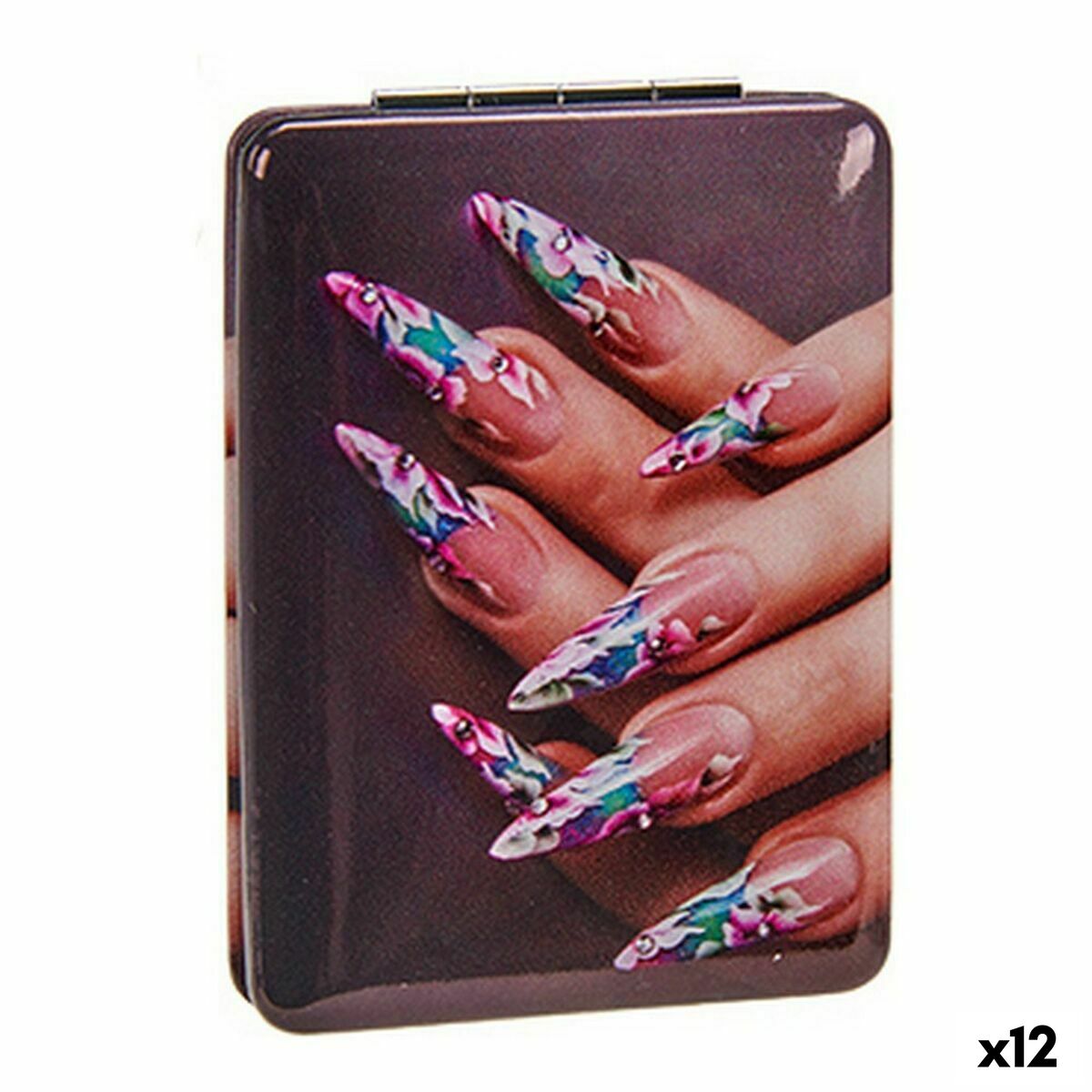 Magnifying Mirror Foldable Nails (2,5 x 8,5 x 6,2 cm) (12 Units)