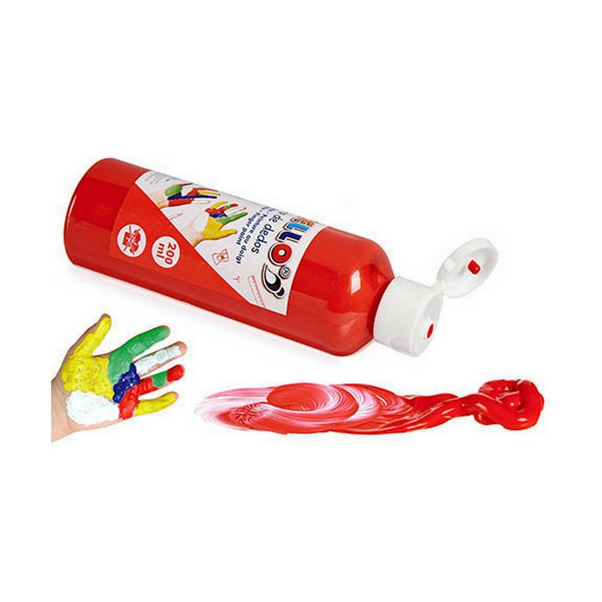 Finger Paint Pincello FP200-0 Orange 200 ml (12 Units)