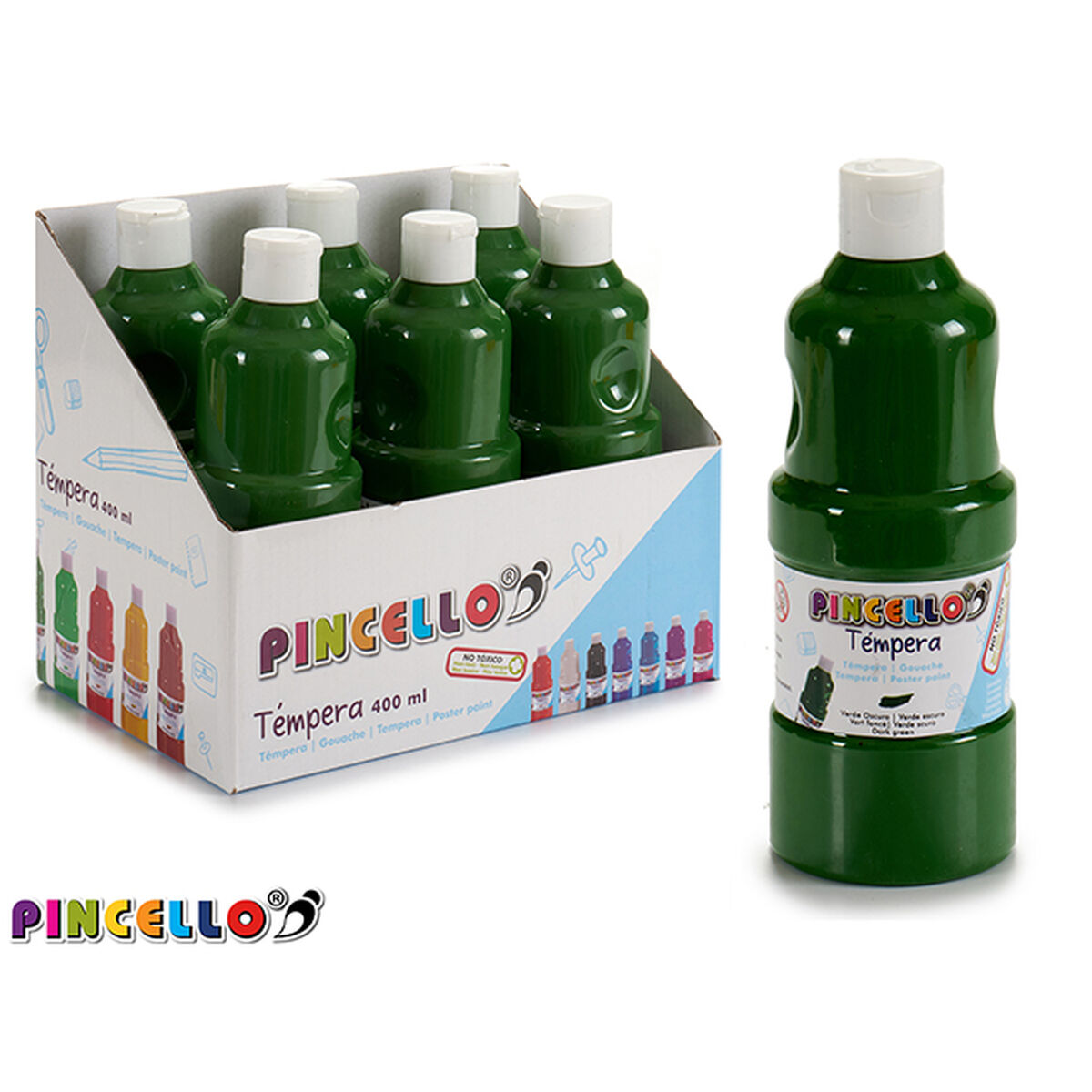 Tempera Pincello Dark green 400 ml (6 Units) Tempera Pincello Dark green 400 ml (6 Units)