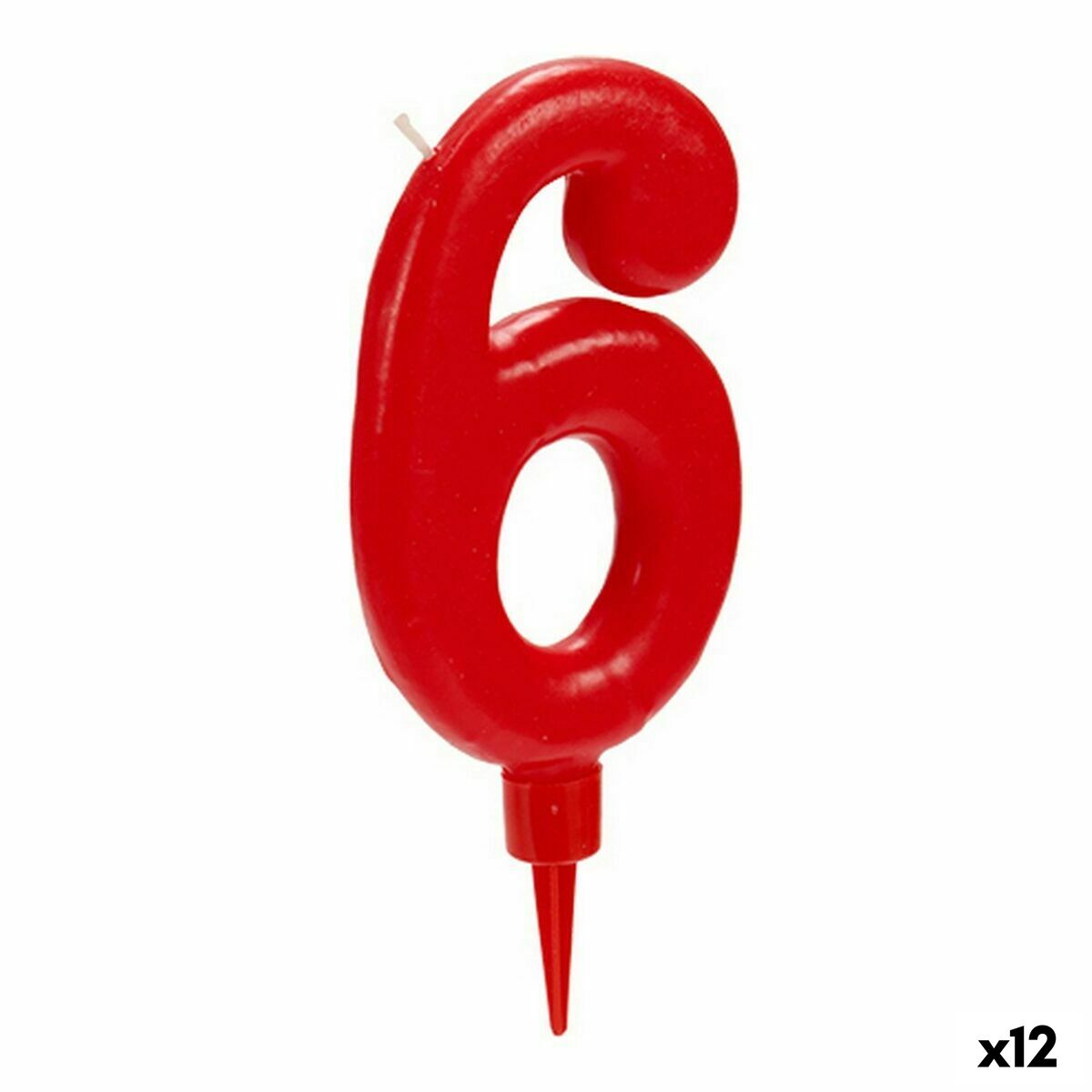 Candle Birthday Number 6 Red (12 Units) Candle Birthday Number 6 Red (12 Units)