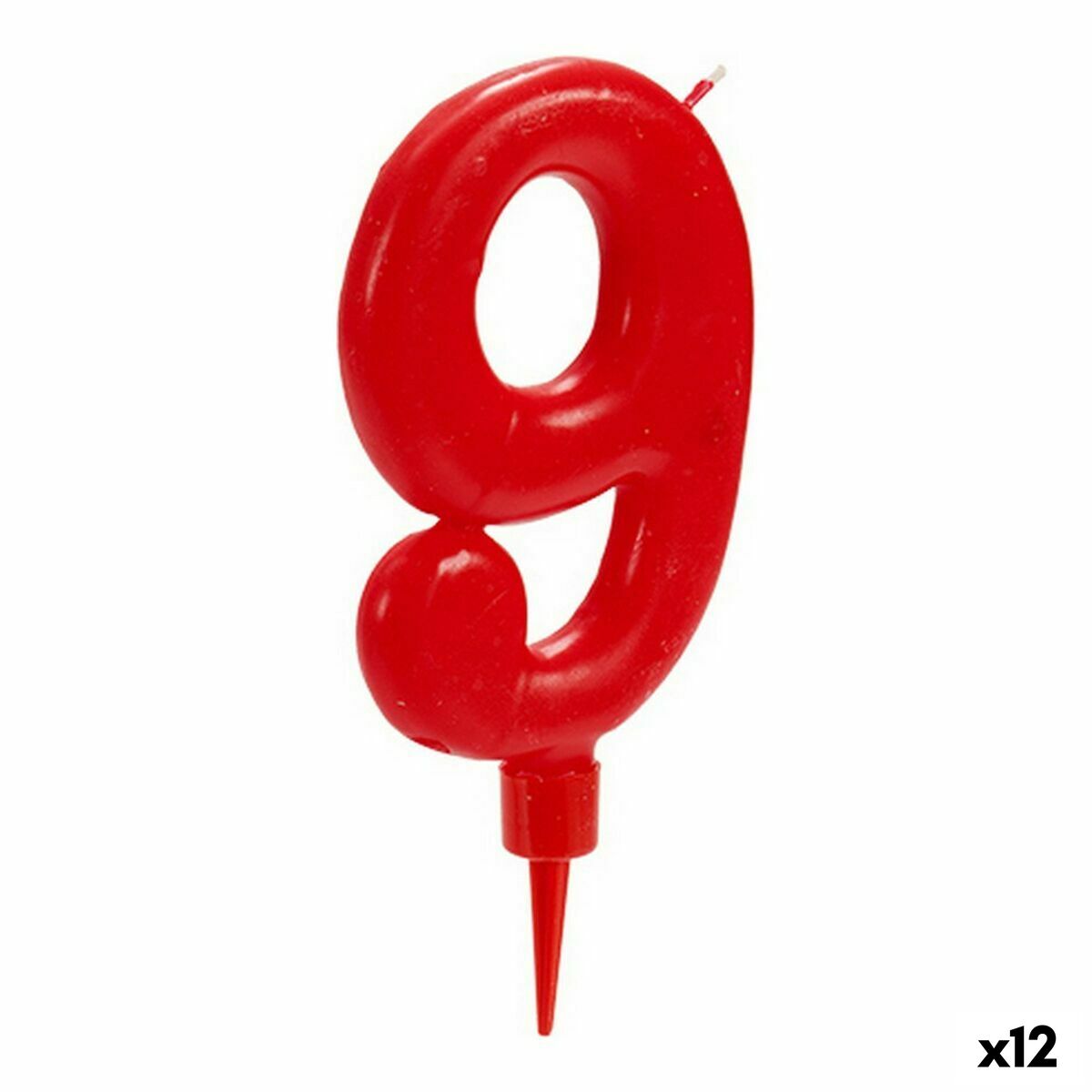 Candle Birthday Red Number 9 (12 Units) Candle Birthday Red Number 9 (12 Units)