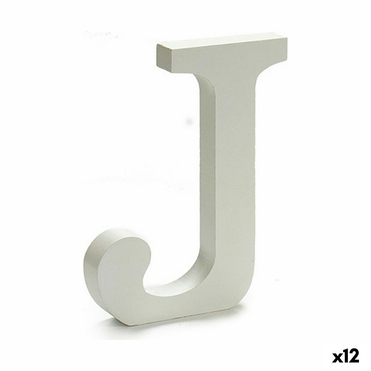 Letter Pincello J White 1,8 x 21 x 17 cm (12 Units) Letter Pincello J White 1,8 x 21 x 17 cm (12 Units)