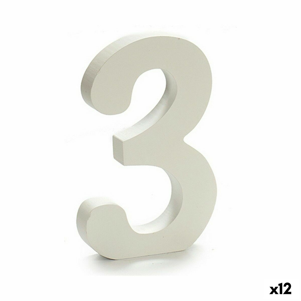 Number Pincello 3 White 1,8 x 21 x 17 cm (12 Units) Number Pincello 3 White 1,8 x 21 x 17 cm (12 Units)