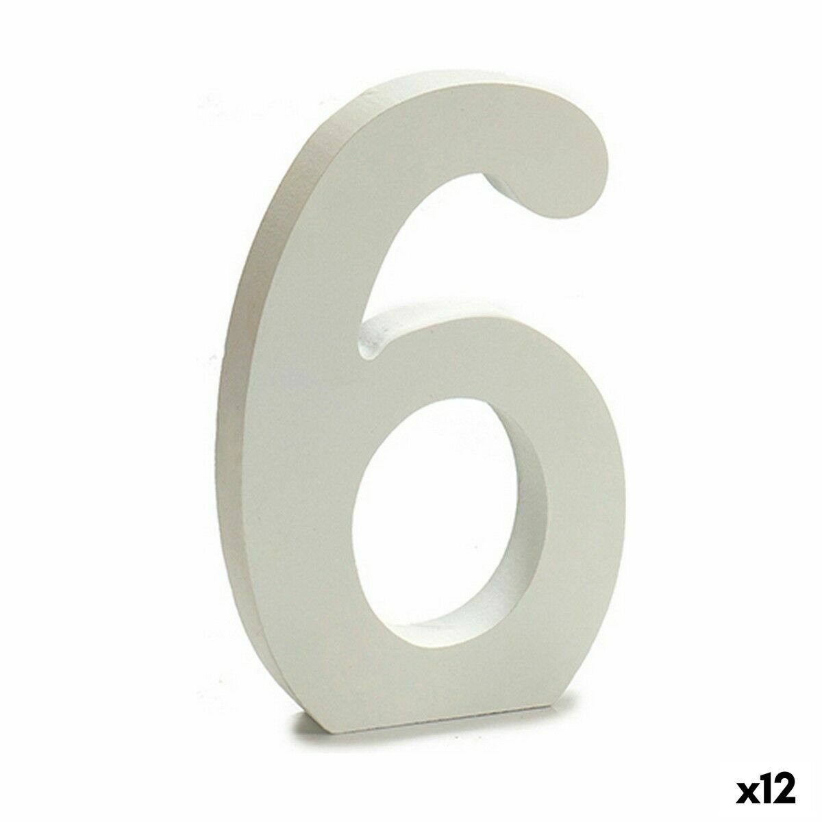Number Pincello 6 White 1,8 x 21 x 17 cm (12 Units) Number Pincello 6 White 1,8 x 21 x 17 cm (12 Units)