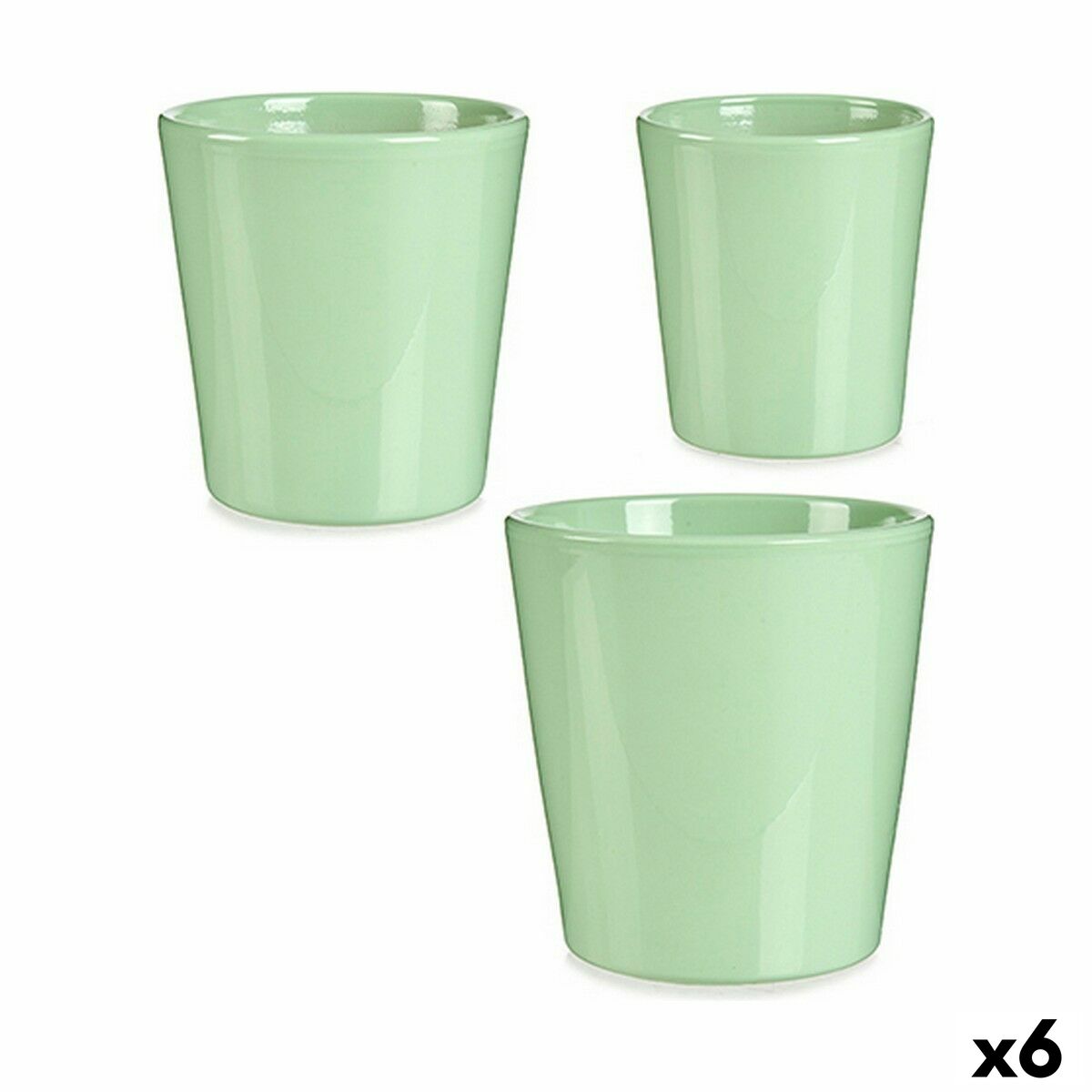 Set of pots Ibergarden LINCE PQ – 6019 Green Clay (6 Units)