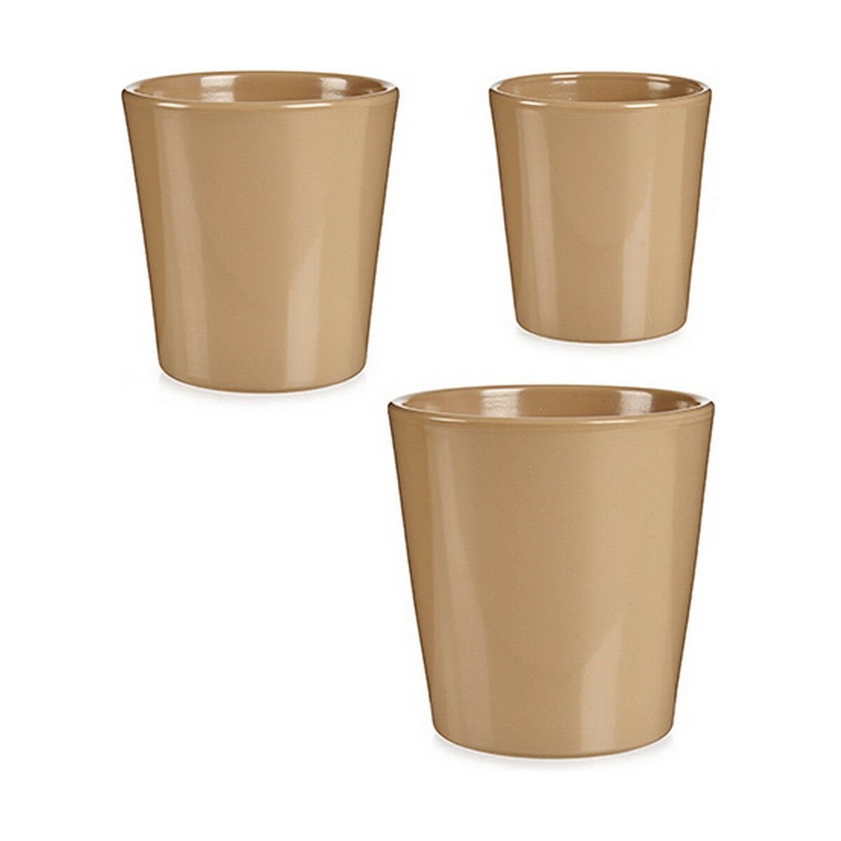 Set of pots Ibergarden LINCE PQ – TOPO Beige Clay (6 Units)