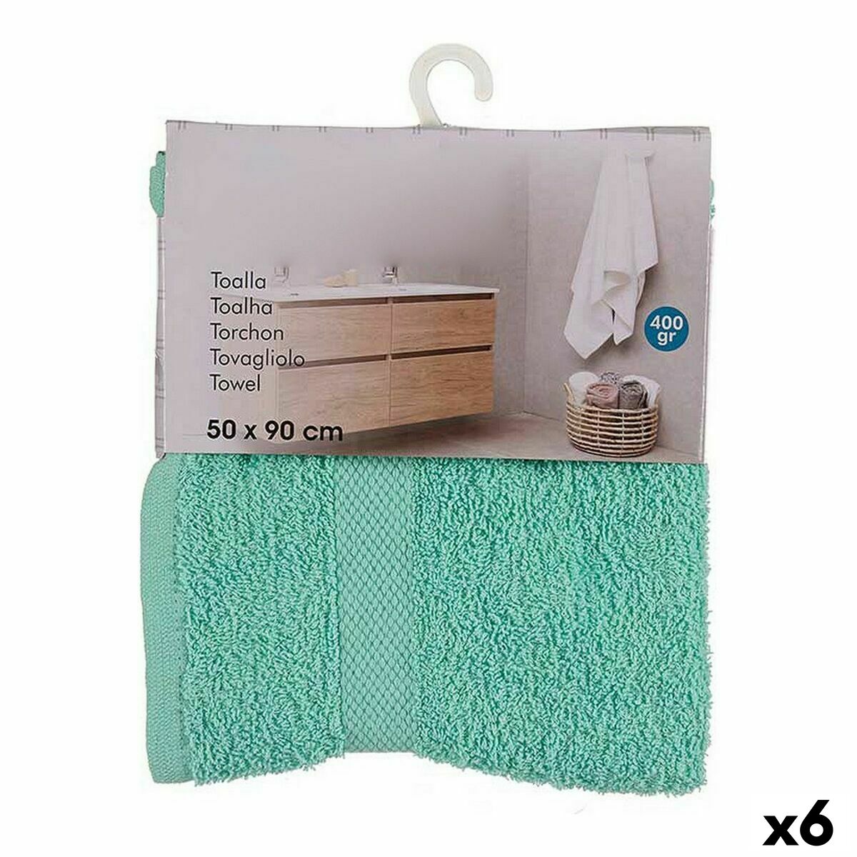Bath towel Berilo 5312 Turquoise 80 % cotton 20 % Polyester 50 x 90 cm (6 Units) Bath towel Berilo 5312 Turquoise 80 % cotton 20 % Polyester 50 x 90 cm (6 Units)