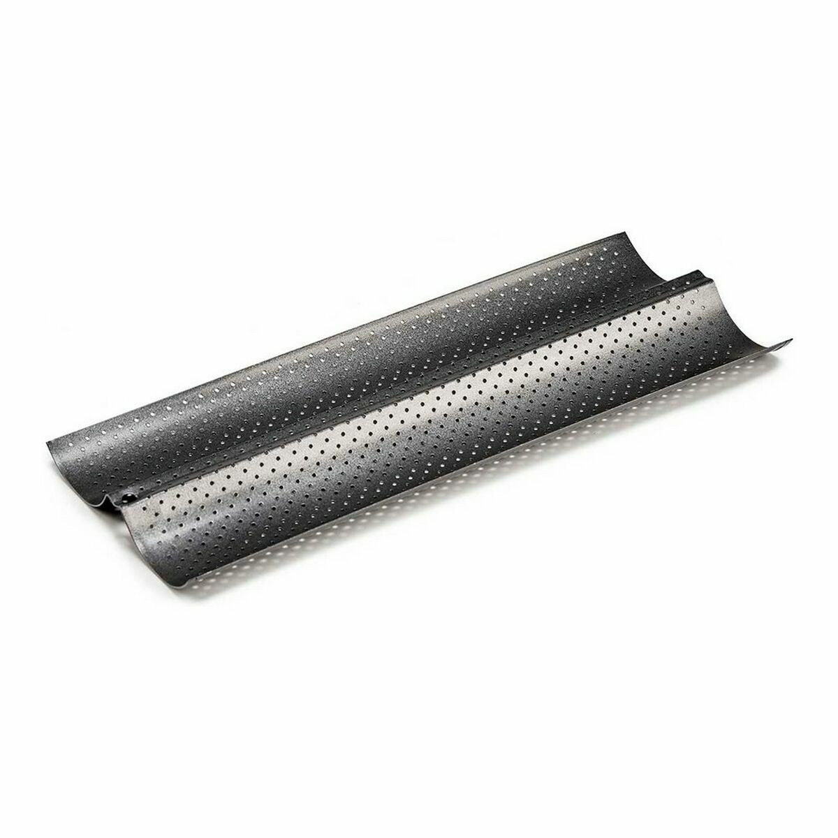 Baguette Mould Kinvara CK62863-21 Dark grey Metal Carbon steel 16 x 2,5 x 38 cm Bread (12 Units)