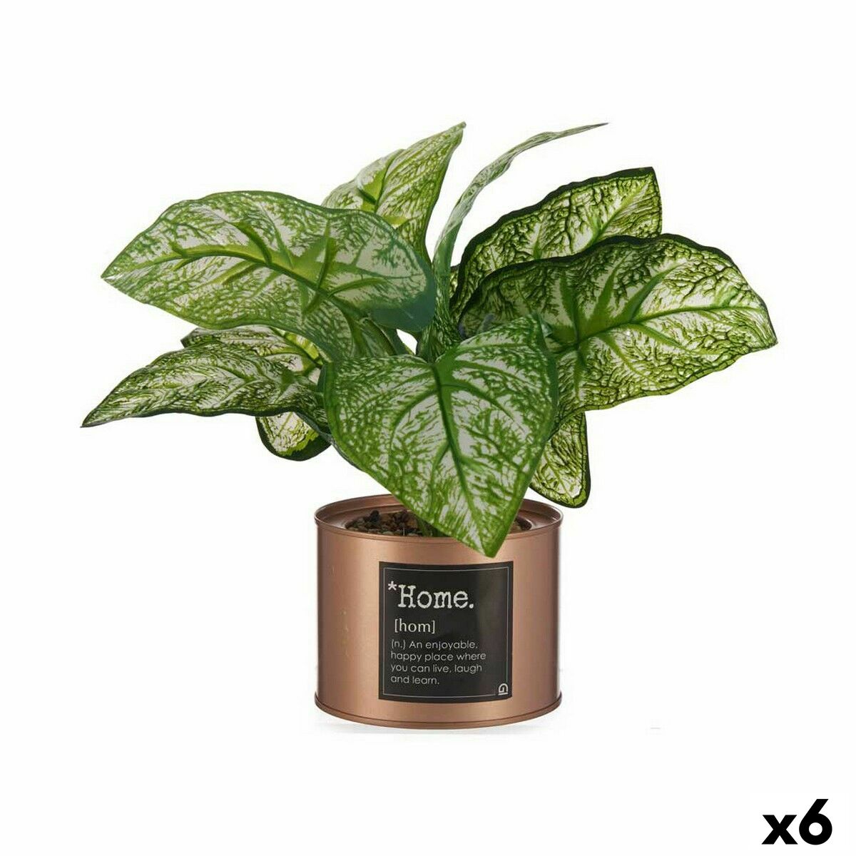 Decorative Plant Ibergarden Home Metal Plastic Can 26 x 26 x 26 cm Copper (6 Units) Decorative Plant Ibergarden Home Metal Plastic Can 26 x 26 x 26 cm Copper (6 Units)