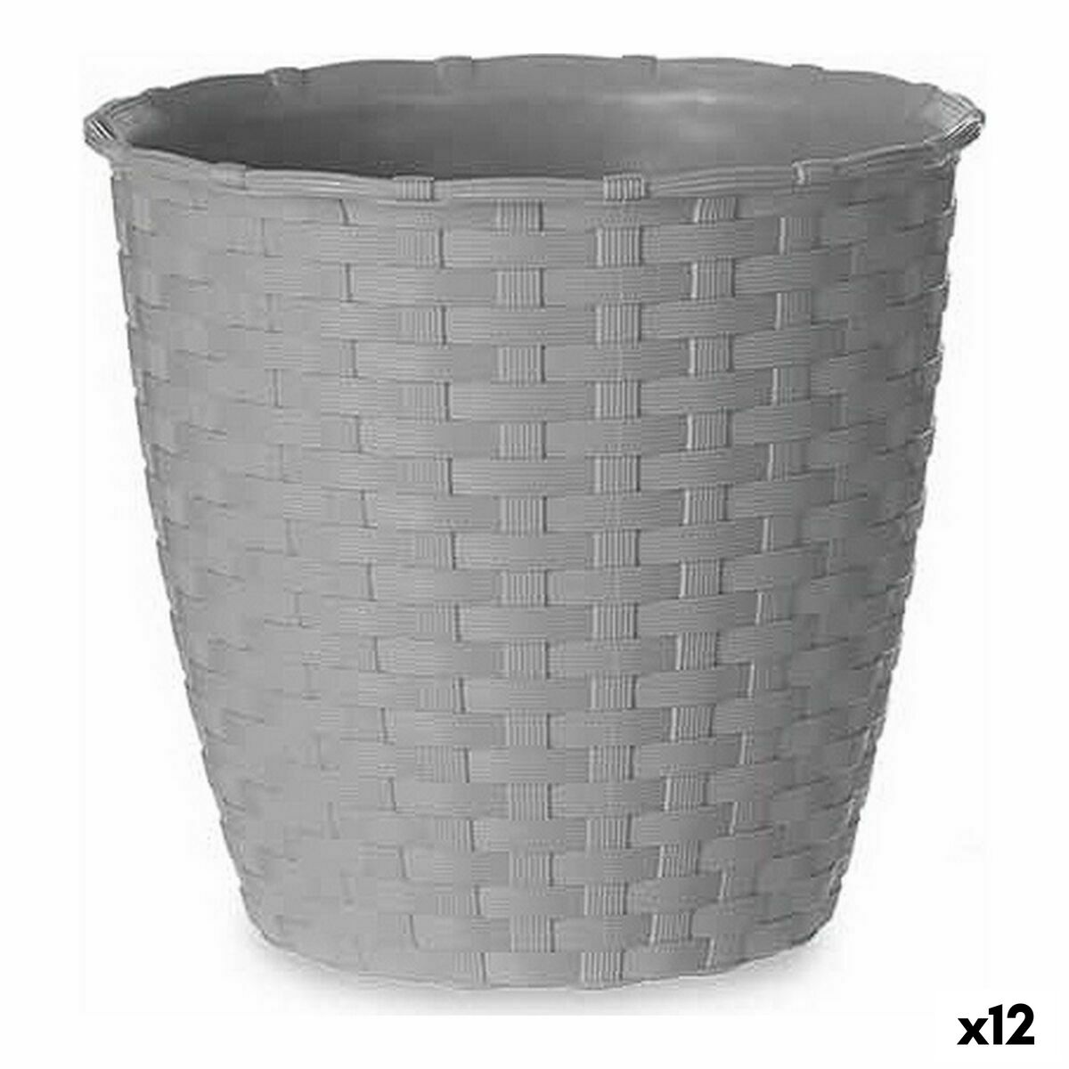 Plant pot Stefanplast Grey Plastic 14 x 13 x 14 cm (12 Units) Plant pot Stefanplast Grey Plastic 14 x 13 x 14 cm (12 Units)