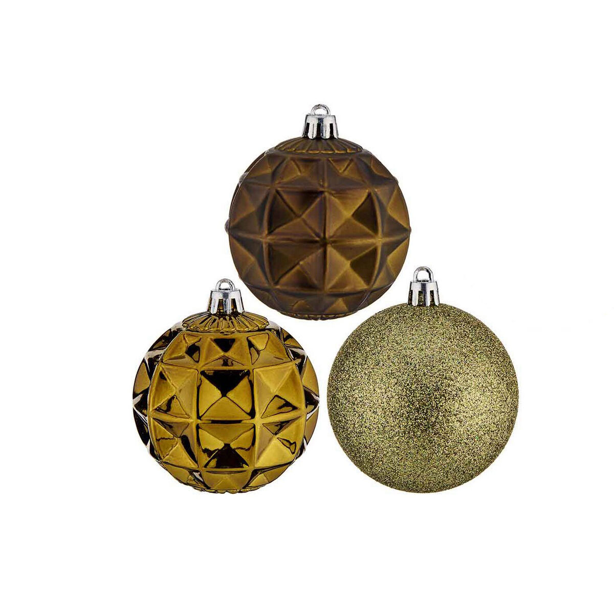 Set of Christmas balls  7 cm Green PVC (12 Units)