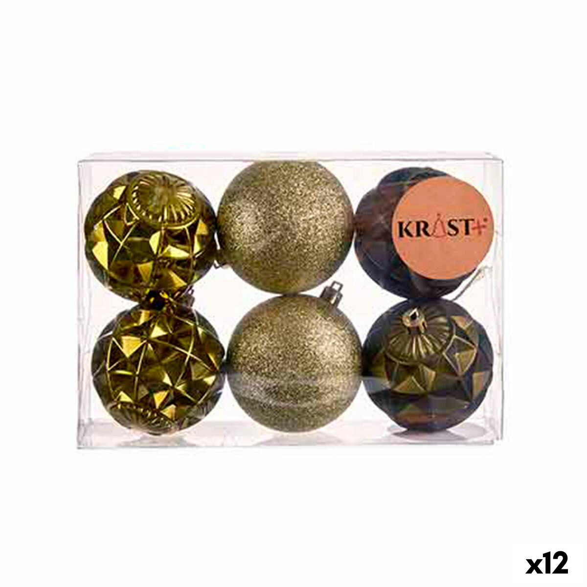 Set of Christmas balls  7 cm Green PVC (12 Units)