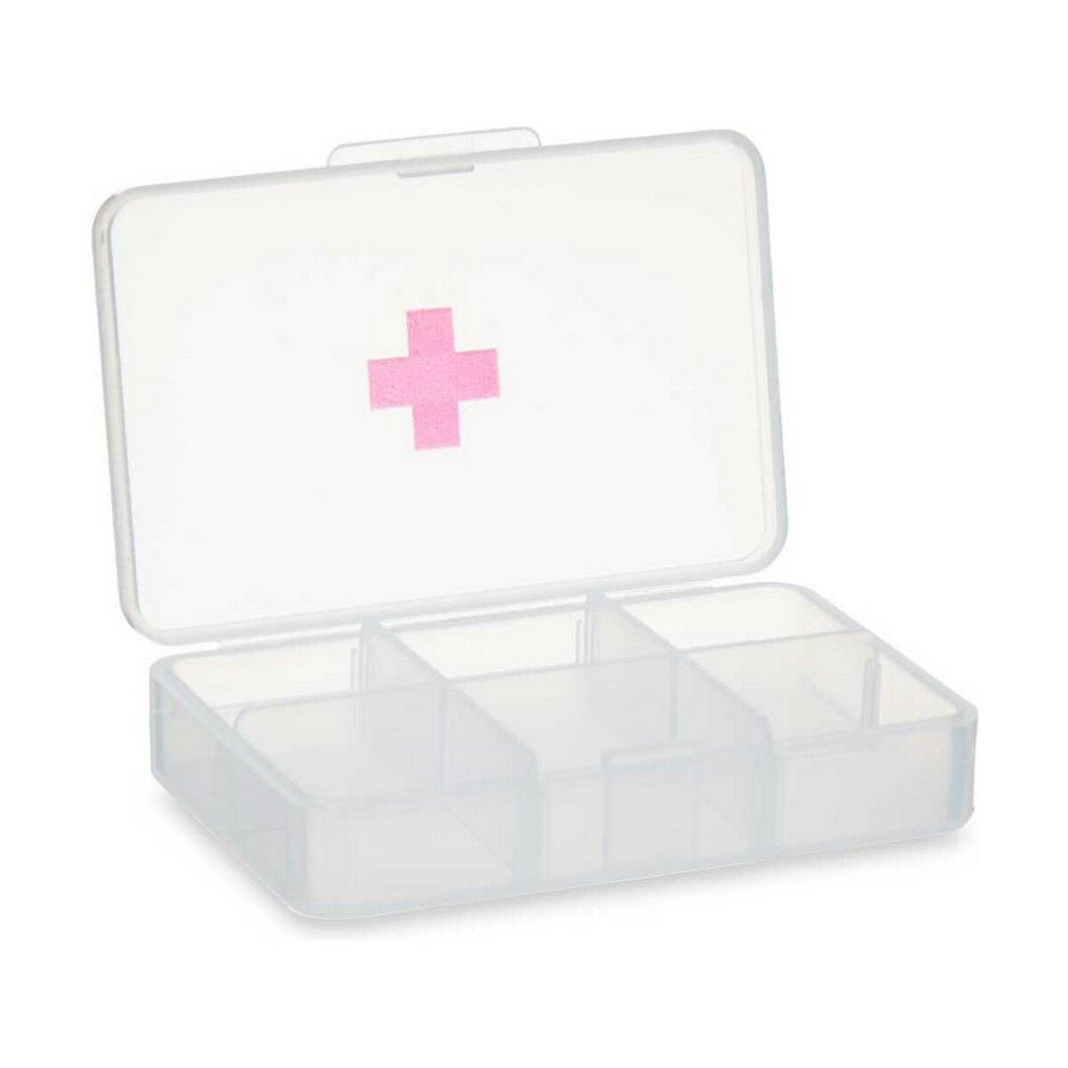 Pillbox with Compartments Berilo HW0929-1 Transparent Plastic 11,5 x 18 x 2,2 cm (12 Units)