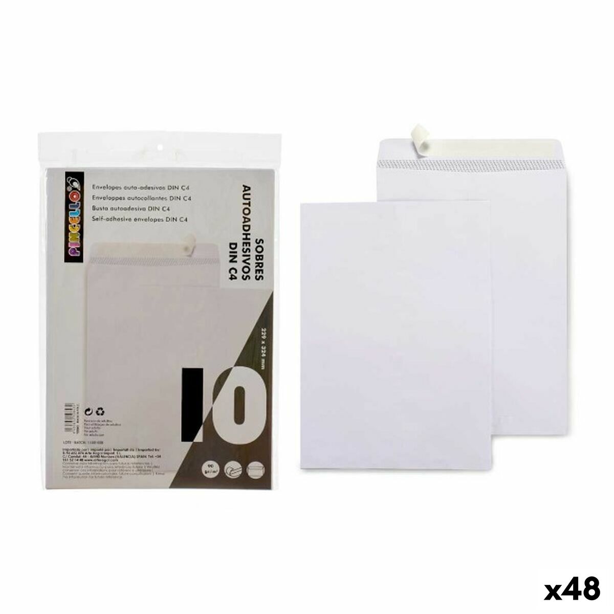 Envelopes Pincello 229X324-10 White Paper 229 x 324 mm (48 Units)