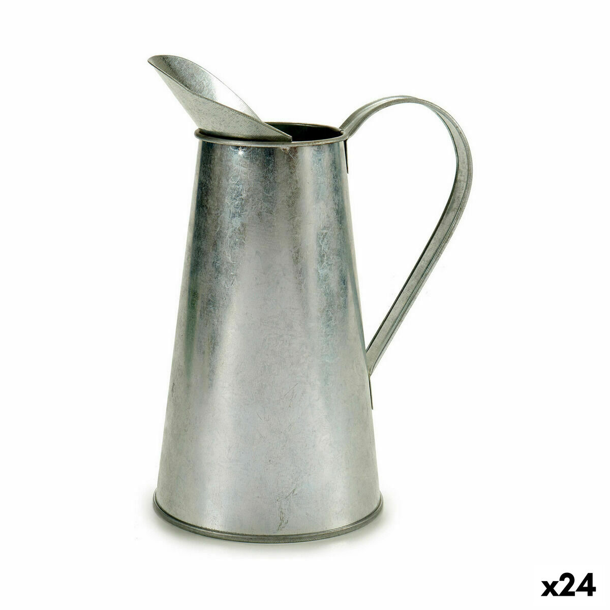Plant pot Ibergarden J60700-B Silver Zinc Pattern Milk jug 17 x 21,5 x 11,3 cm (24 Units)