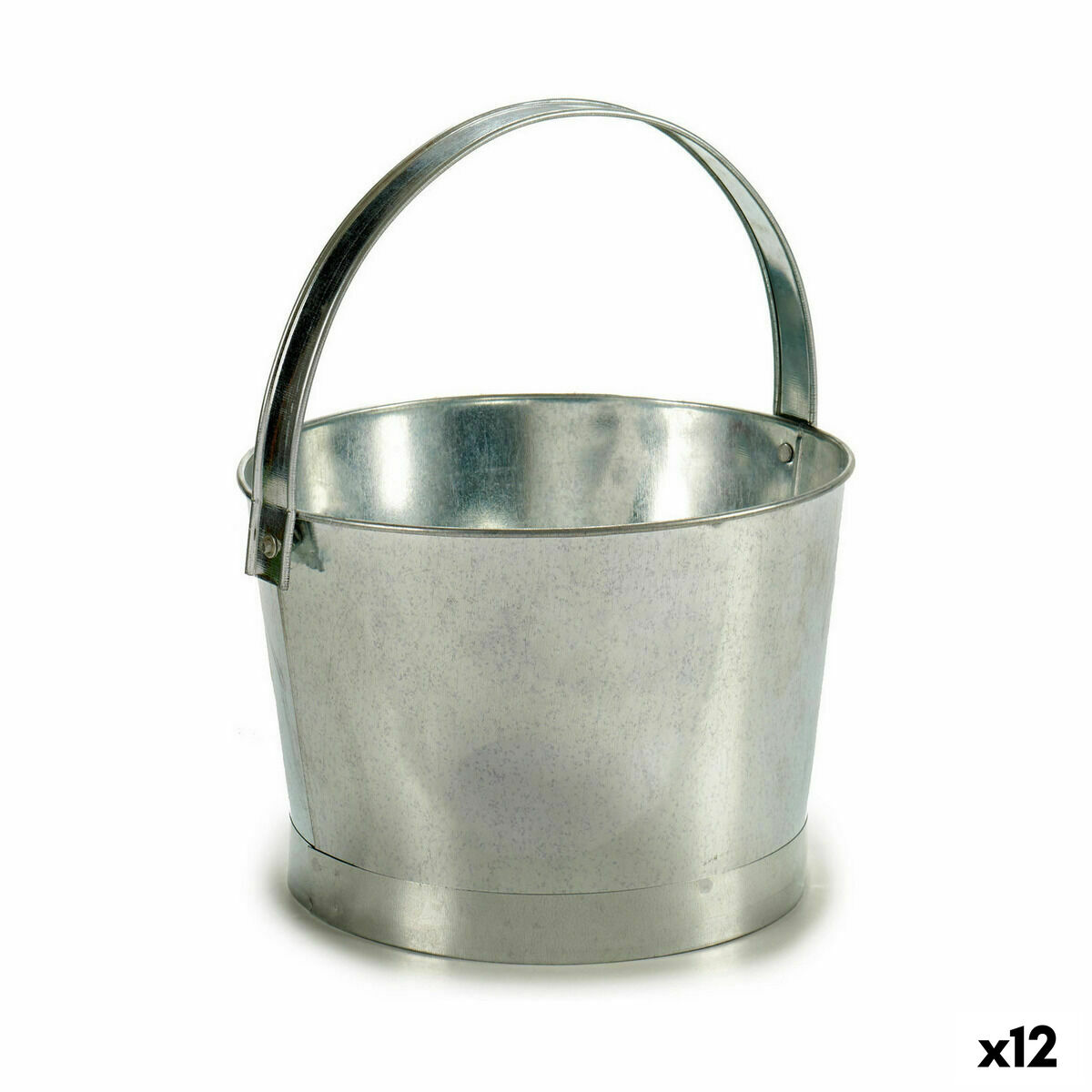 Plant pot Ibergarden NAVI-AR-280 Silver Zinc Bucket 25 x 30 x 26,5 cm (12 Units) Plant pot Ibergarden NAVI-AR-280 Silver Zinc Bucket 25 x 30 x 26,5 cm (12 Units)