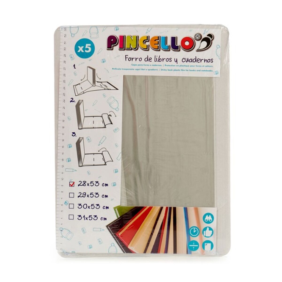 Adhesive Book Cover Pincello 1805001 Transparent