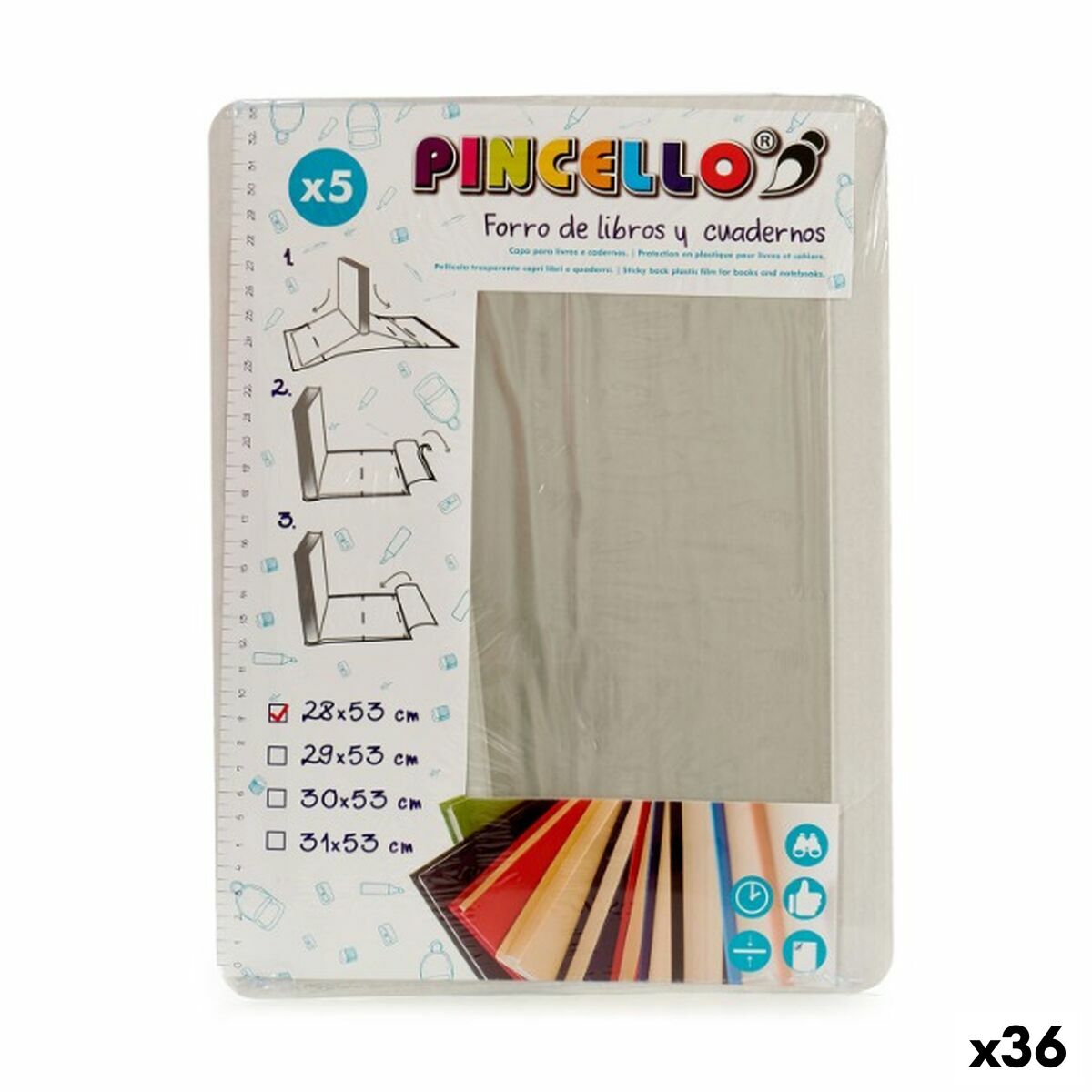 Adhesive Book Cover Pincello 1805001 Transparent