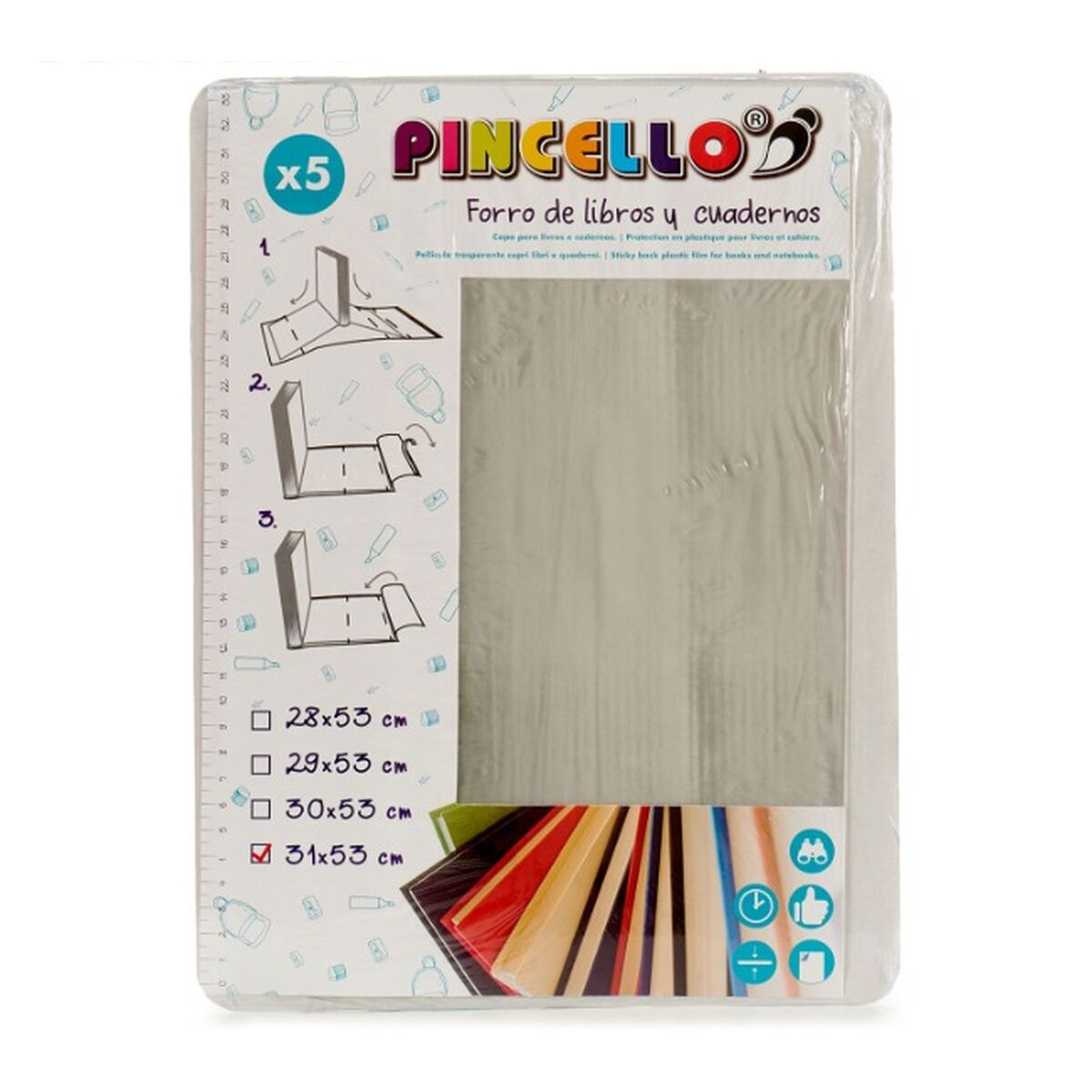 Adhesive Book Cover Pincello 1805004 Transparent