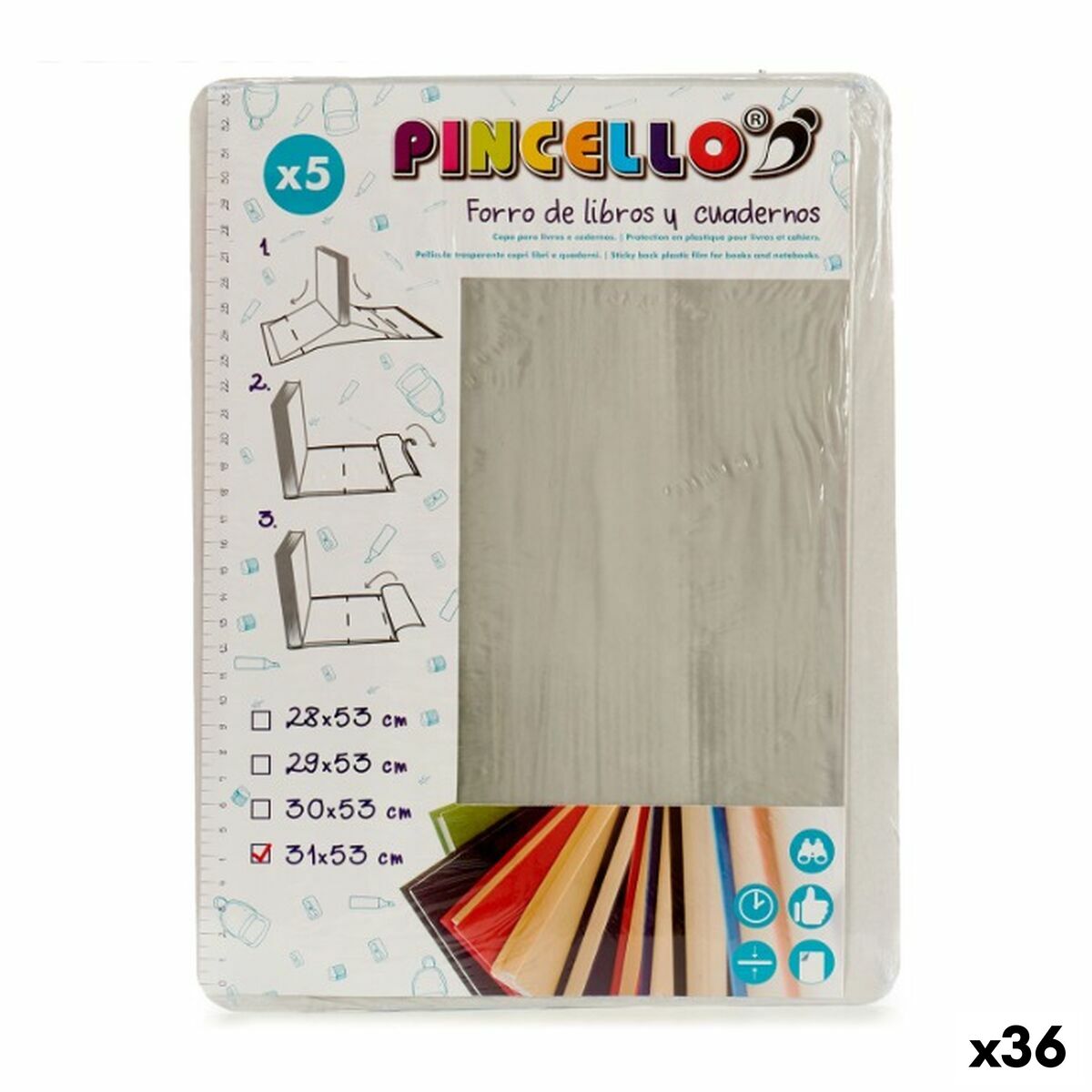 Adhesive Book Cover Pincello 1805004 Transparent