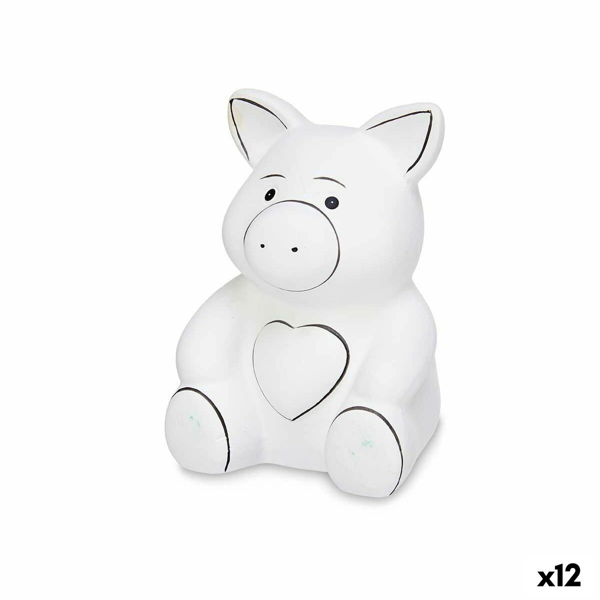 Paint Your Own Money Box Pincello 19282 Ceramic Pig 9 x 11,8 x 8,5 cm (12 Units)