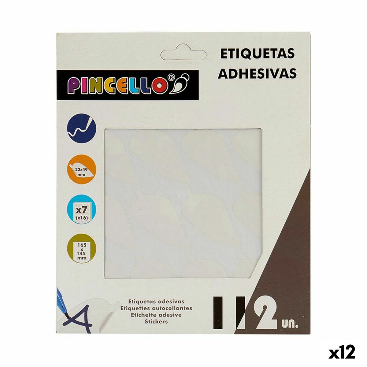 Adhesive labels Pincello 1711079 White 22 x 49 mm Sheets (12 Units) Adhesive labels Pincello 1711079 White 22 x 49 mm Sheets (12 Units)