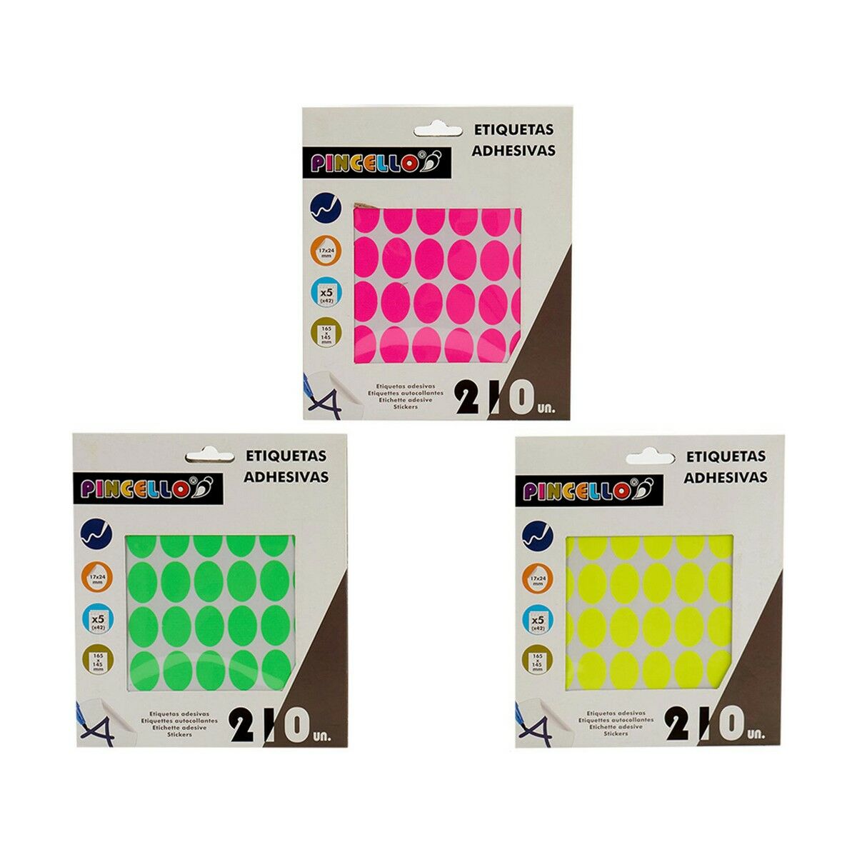 Adhesive labels Pincello 1711089 17 x 24 mm Oval (12 Units)