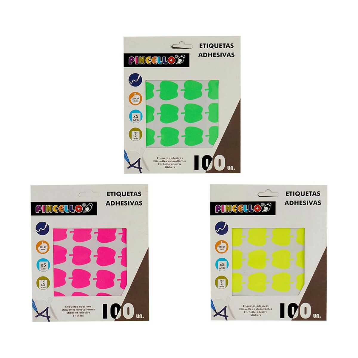 Adhesive labels Pincello 1711090 22 x 49 mm Apple (12 Units)