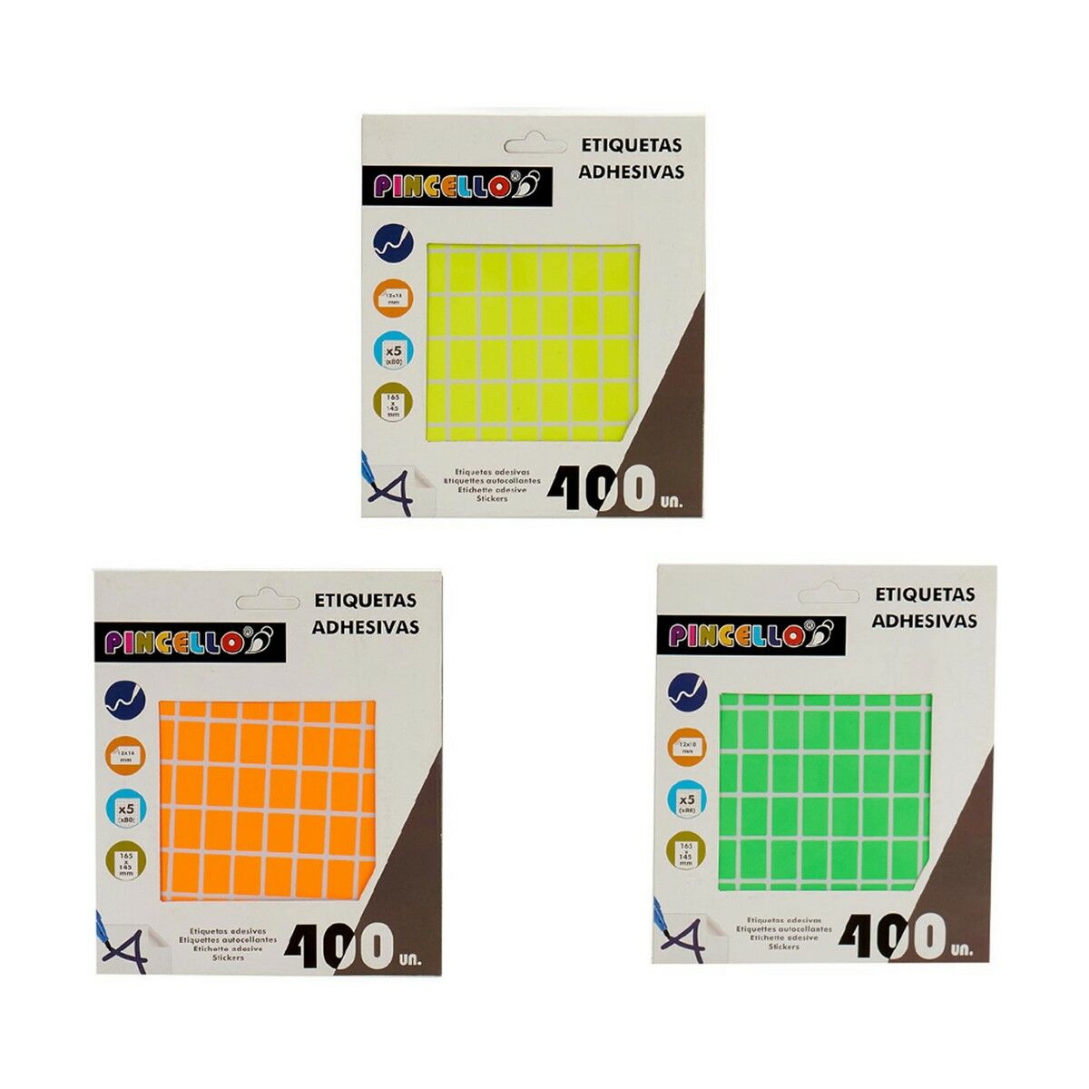 Adhesive labels Pincello 1711092 12 x 18 mm Rectangular (12 Units)