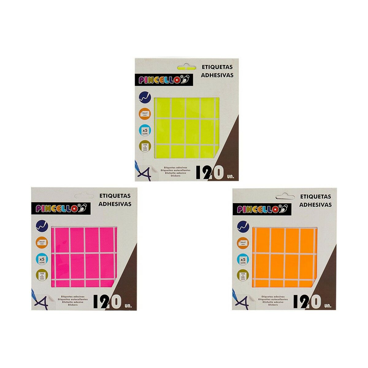 Adhesive labels Pincello 1711094 20 x 37 mm Rectangular (12 Units)