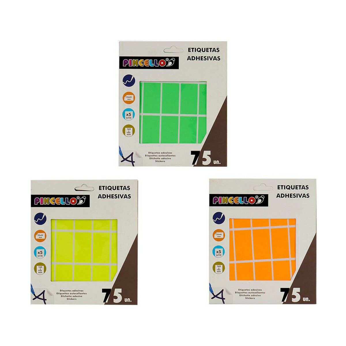 Adhesive labels Pincello 1711096 25 x 45 mm Rectangular (12 Units)