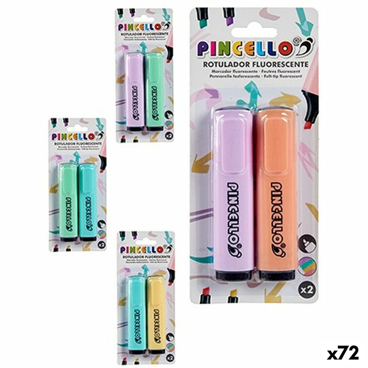 Fluorescent Marker Pincello AR1807536 Cake (72 Units) Fluorescent Marker Pincello AR1807536 Cake (72 Units)