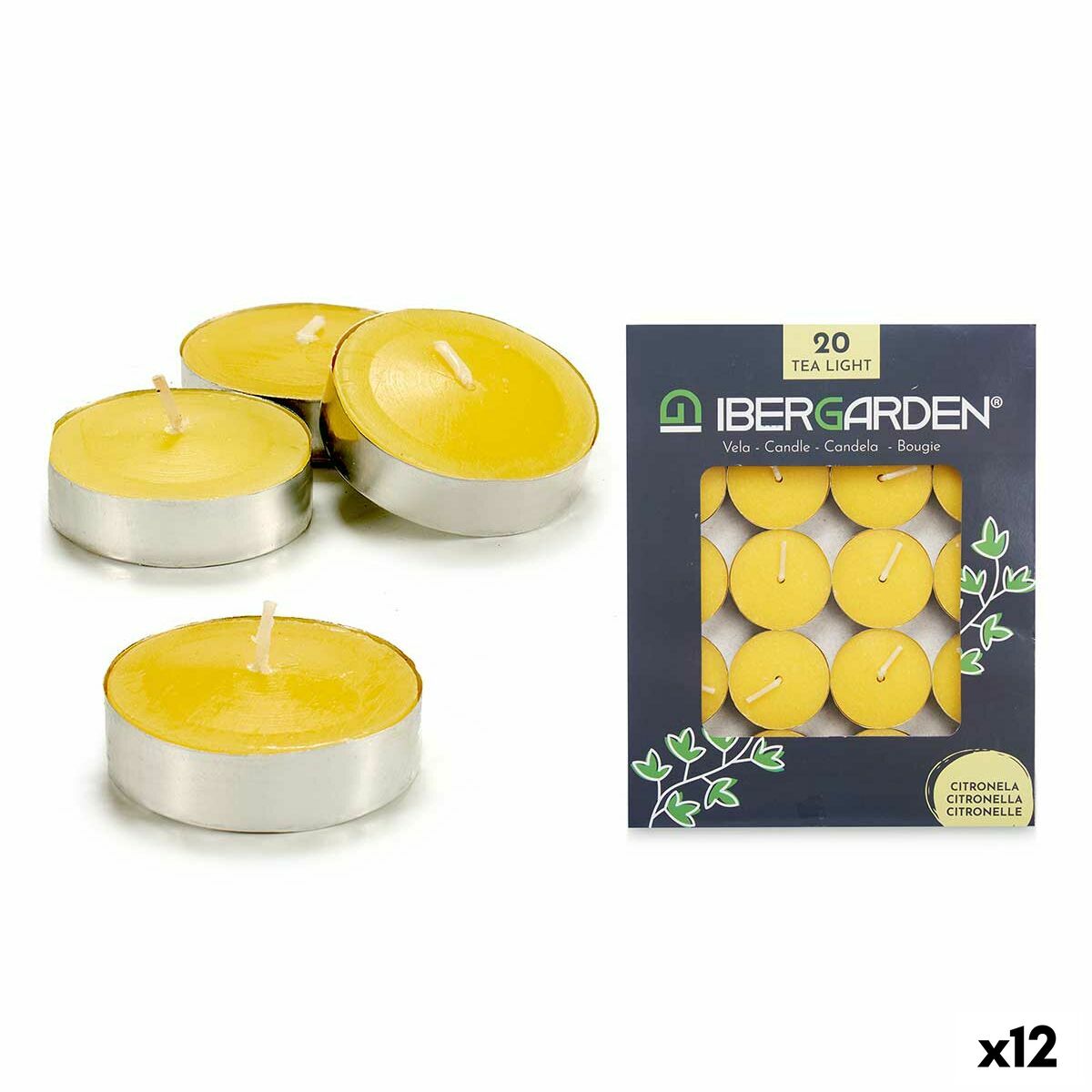 Candle Set Ibergarden HL-1020BXIT Yellow Wax Citronela (12 Units) (24 Units) Candle Set Ibergarden HL-1020BXIT Yellow Wax Citronela (12 Units) (24 Units)
