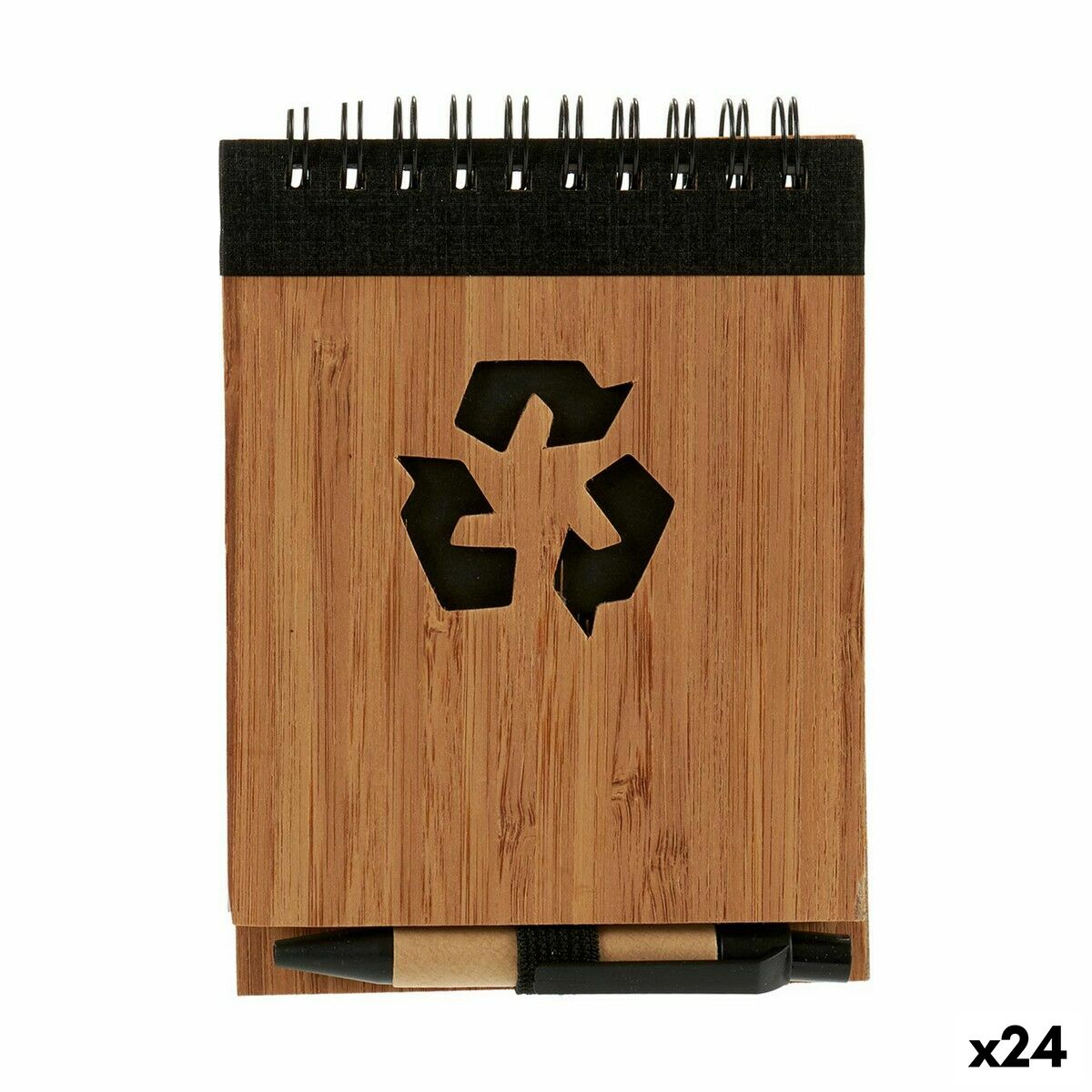 Spiral Notebook with Pen Pincello AR1810139 1 x 10 x 13 cm Bamboo (24 Units) Spiral Notebook with Pen Pincello AR1810139 1 x 10 x 13 cm Bamboo (24 Units)