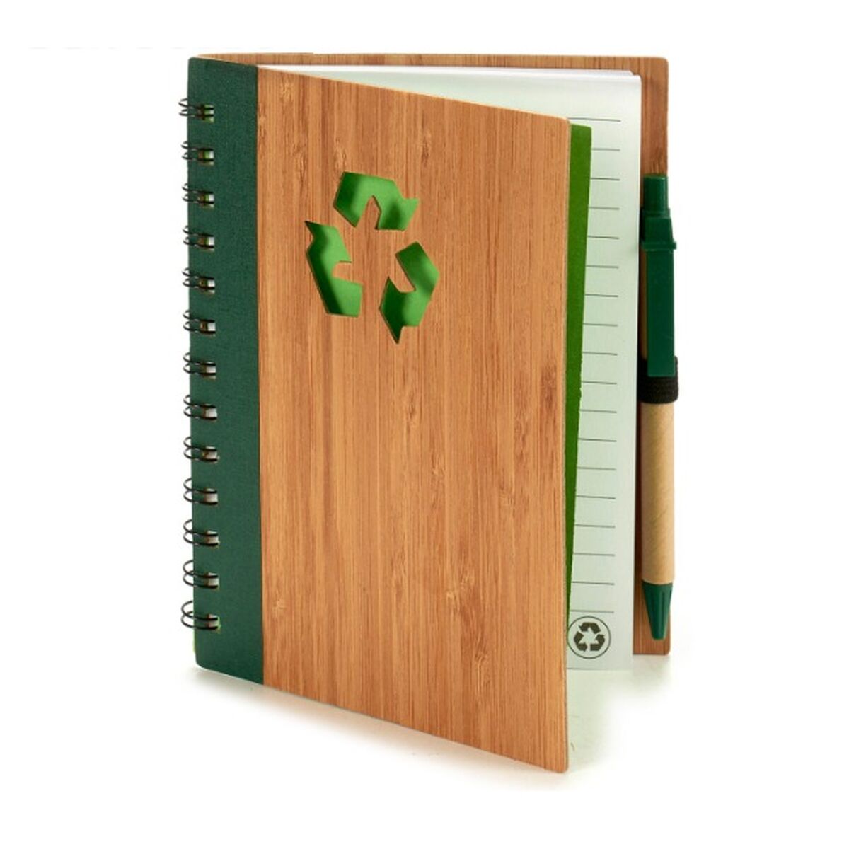 Spiral Notebook with Pen Pincello AR1810136 1 x 18 x 14 cm Bamboo (12 Units)