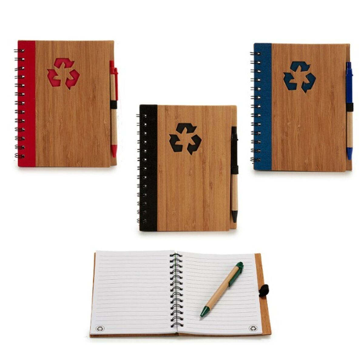 Spiral Notebook with Pen Pincello AR1810136 1 x 18 x 14 cm Bamboo (12 Units)
