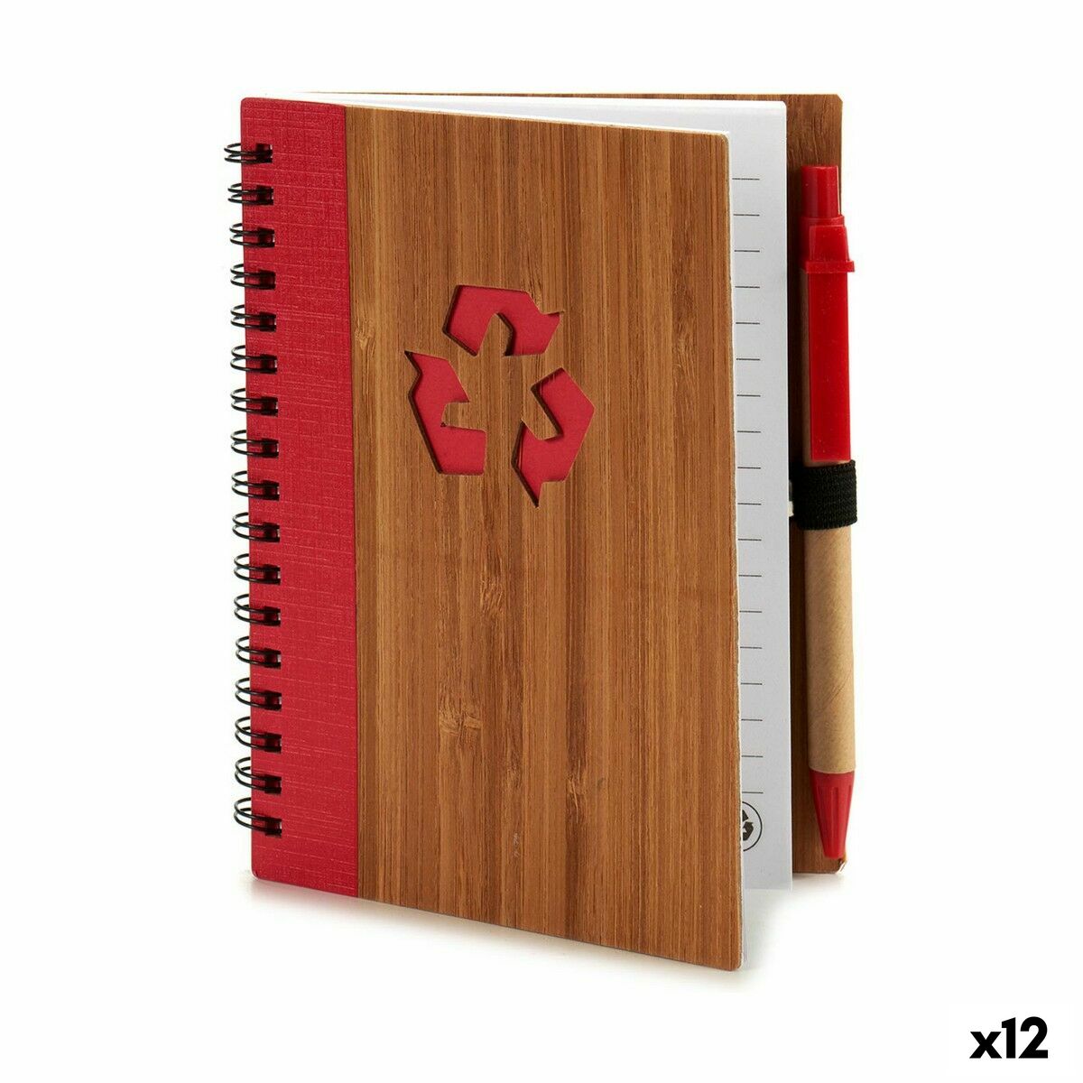 Spiral Notebook with Pen Pincello AR1810137 1 x 16 x 12 cm Bamboo (12 Units) Spiral Notebook with Pen Pincello AR1810137 1 x 16 x 12 cm Bamboo (12 Units)