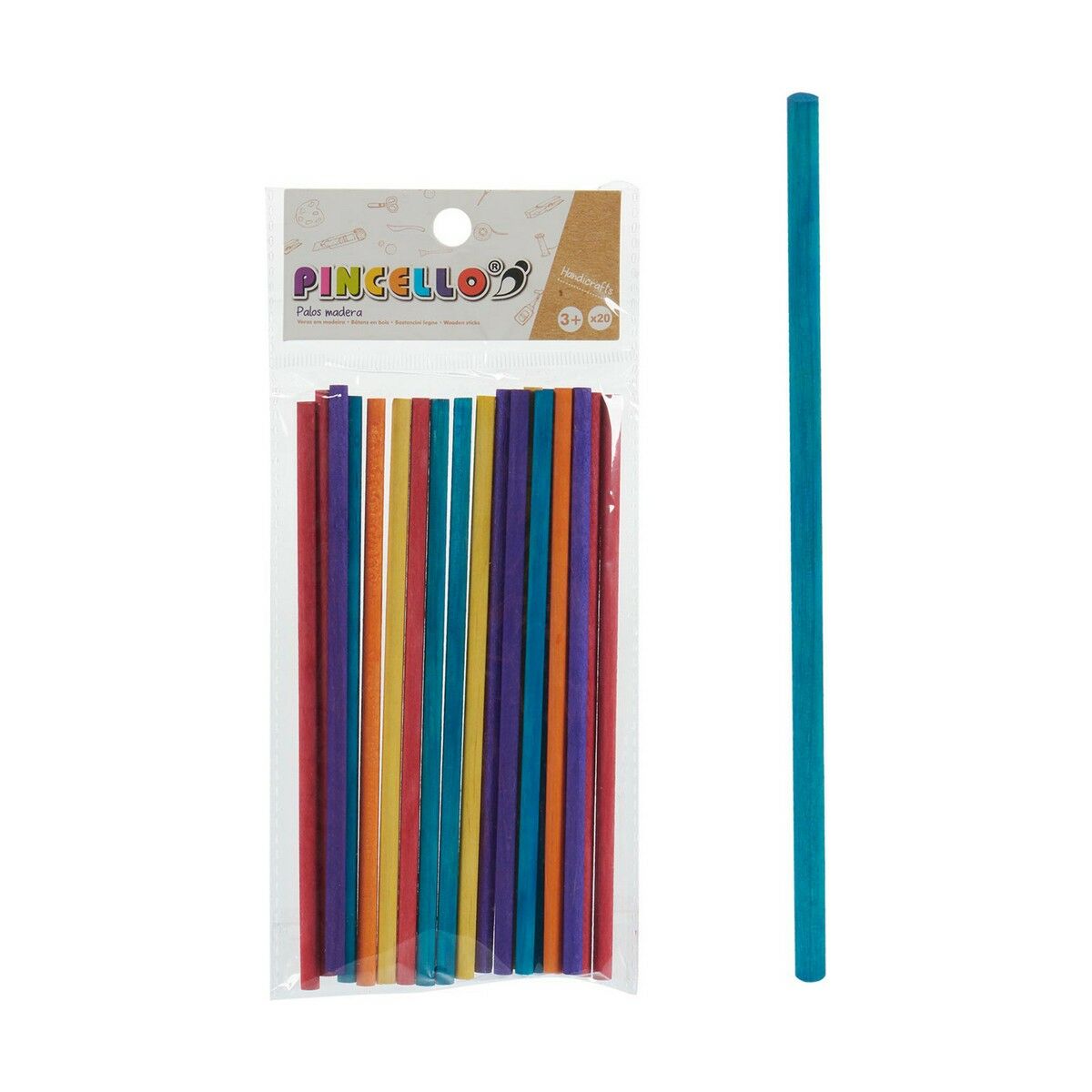 Sticks Pincello AR1810589 Multicolour Wood Handicrafts (12 Units)
