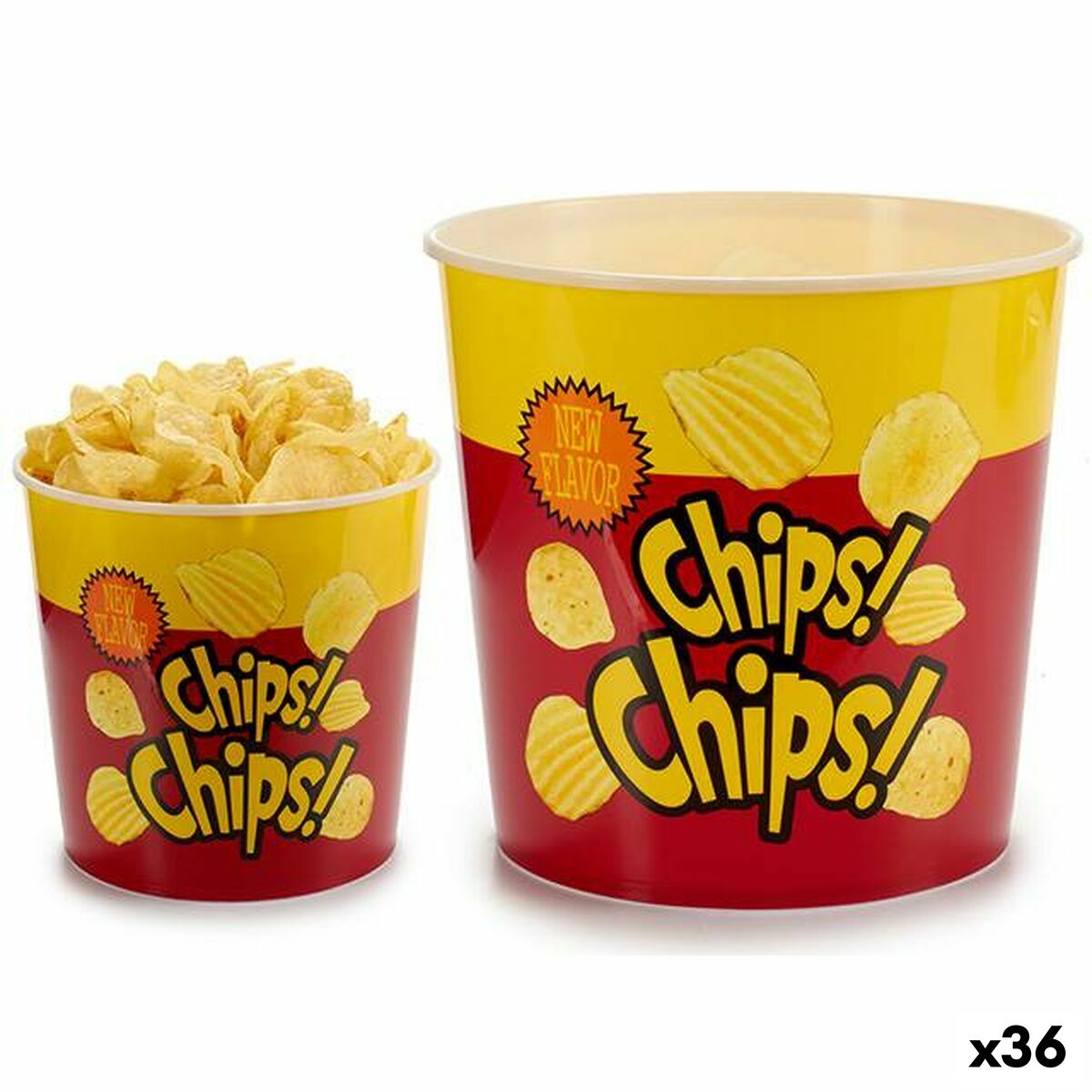 Snack Bowl Leknes polypropylene Printed Fried Potatoes (chips) 5 L 21,5 x 20 x 21,5 cm (36 Units) Snack Bowl Leknes polypropylene Printed Fried Potatoes (chips) 5 L 21,5 x 20 x 21,5 cm (36 Units)