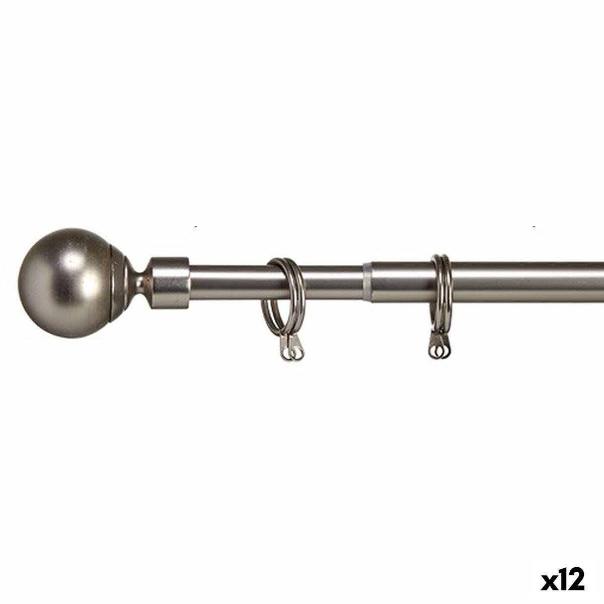 Curtain Bar Extendable Ball Silver Iron 5 x 126 x 5 cm (12 Units) Curtain Bar Extendable Ball Silver Iron 5 x 126 x 5 cm (12 Units)