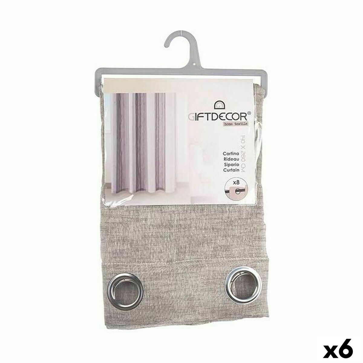 Curtain Brown 140 x 0,1 x 260 cm (6 Units) Curtain Brown 140 x 0,1 x 260 cm (6 Units)