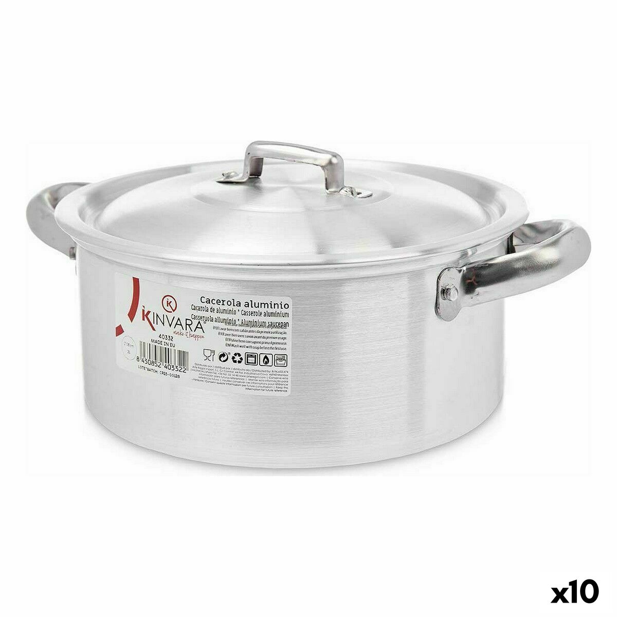 Casserole with lid Kinvara 100004 Silver (10 Units) Casserole with lid Kinvara 100004 Silver (10 Units)