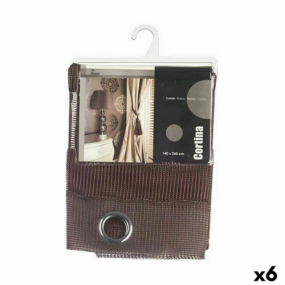 Curtain 140 x 260 cm Grille Brown (6 Units) Curtain 140 x 260 cm Grille Brown (6 Units)