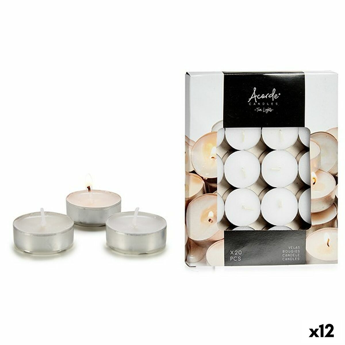 Candle Set Acorde White (12 Units) Candle Set Acorde White (12 Units)