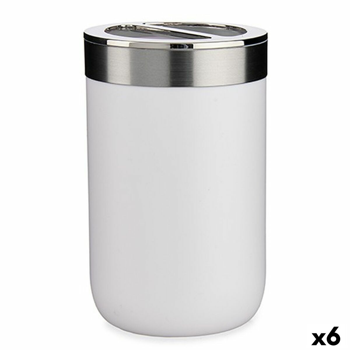 Toothbrush Holder Berilo BP15-002-2 White Silver Plastic 7,7 x 11,2 x 7,7 cm (6 Units) Toothbrush Holder Berilo BP15-002-2 White Silver Plastic 7,7 x 11,2 x 7,7 cm (6 Units)