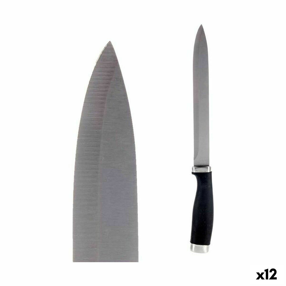Kitchen Knife Kinvara KT11-5603-03 Black Silver Stainless steel Plastic 3,5 x 33 x 2 cm (12 Units) Kitchen Knife Kinvara KT11-5603-03 Black Silver Stainless steel Plastic 3,5 x 33 x 2 cm (12 Units)