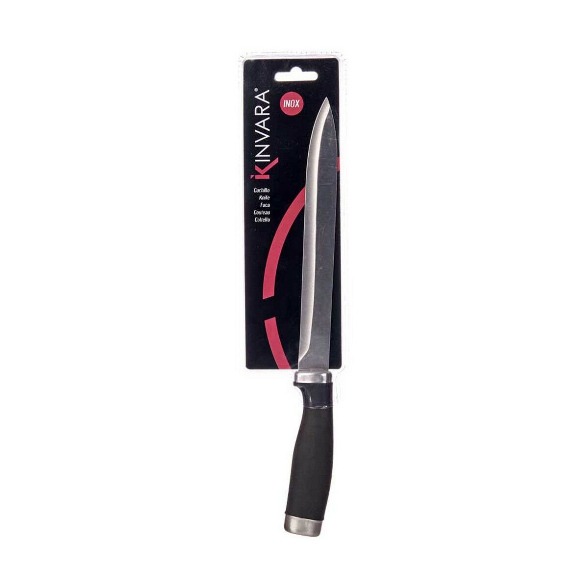Kitchen Knife Kinvara KT11-5603-03 Black Silver Stainless steel Plastic 3,5 x 33 x 2 cm (12 Units)