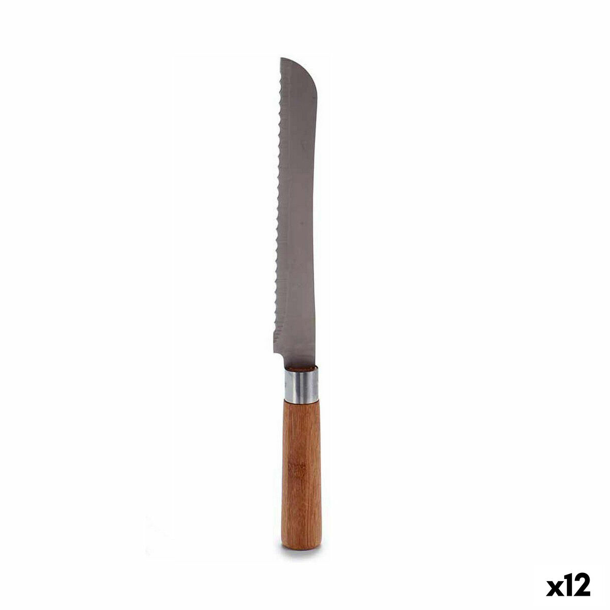 Serrated Knife Kinvara KT116042B Bamboo Stainless steel 2,8 x 2,5 x 32 cm (12 Units) Serrated Knife Kinvara KT116042B Bamboo Stainless steel 2,8 x 2,5 x 32 cm (12 Units)