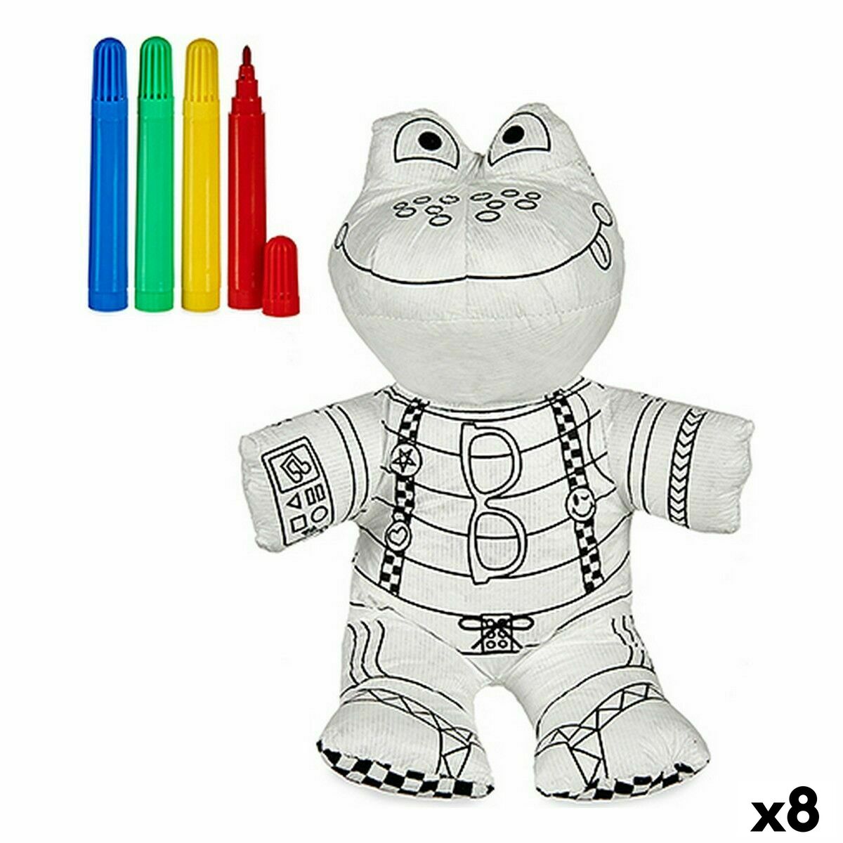 Colouring Plush Pincello ST342 White Black 18 x 10 x 24 cm Frog (8 Units) Colouring Plush Pincello ST342 White Black 18 x 10 x 24 cm Frog (8 Units)